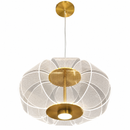 Lámpara De Techo Colgante Decorativa Led 23w Acabado Dorado.