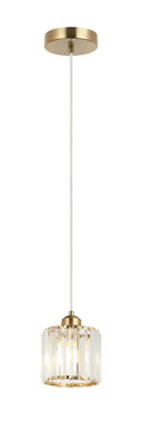 Lámpara Colgante De Cristal K9 Decorativa 1Xe27-40W Acabado Golden/ Metal.
