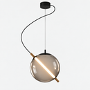 Lámpara Colgante Decorativa Led  6w 3000K 100-240V Acabado Negro + Vidrio Ahumado.