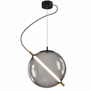 Lámpara Colgante Decorativa Led 8w 3000K 100-240V Acabado Negro + Vidrio Ahumado.