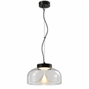 Lámpara De Techo Colgante Decorativa Led 10W 3000K 100-240V Acabado Negro + Vidrio Claro.