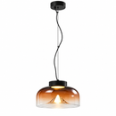 Lámpara De Techo Colgante Decorativa Led 10W 3000K 100-240V Acabado Negro + Vidrio Rojo.