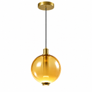 Lámpara De Techo Colgante Decorativa Led 9W 3000K 100-240V Acabado Amber + Dorado.