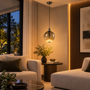 Lámpara De Techo Colgante Decorativa Led 9W 3000K 100-240V Acabado Gris Ahumado.
