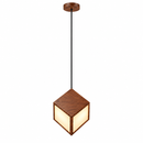 Lámpara De Techo Colgante Decorativa Led 12W 3000K 100-240V Acabado Madera Oscura.