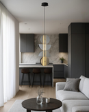 Lámpara Colgante Decorativa Con Luz Led 16W Acabado Humo/ Metal Vidrio.