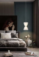 LÁMPARA DE TECHO COLGANTE DECORATIVA LED 7W, INTERRUPTOR PARA AJUSTE DE TONALIDAD DE LUZ CCT 30K, 40K,60K, 110-240V, 50-60HZ,  ACABADO BLANCO.