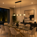 Lámpara Colgante Decorativa Con Luz Led 32W Acabado Black Brass/Metal Vidrio.