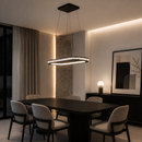Lámpara De Techo Cristal Colgante LED 50W Acabado Negro.