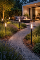 Lámpara De Estaca Para Exterior Decorativa Led, 3W, Emite 300Lm, Tonalidad De Luz 3000K, 100-140V, 50-60Hz, Grado De Protección Ip65, Acabado Negro.