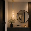 Lámpara Colgante Decorativa Con Luz Led 10W, Acabado Golden/Metal Acrílico.