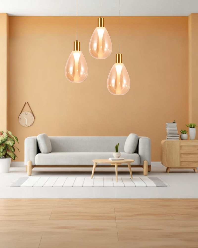 LÁMPARA DE TECHO COLGANTE DECORATIVA MODERNA LED 4.5W, TONALIDAD 3000K, 100-240V, 50-60HZ, GRADO DE PROTECCION IP20, ACABDO DORADO