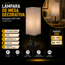 Lámpara de Mesa Decorativa Recargable 1xE27–25W Acabado Gris.