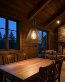 LÁMPARA DE TECHO COLGANTE DECORATIVA 1XE27-40W,110-240V, 50-60HZ, GRADO DE PROTECCION IP20, ACABADO NEGRO.