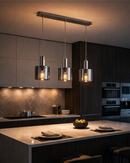 Lámpara Colgante Decorativa 3Xe27-60W (No Incluido) Acabado Cromo/ Metal Vidrio.