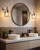 Lámpara De Pared Decorativa 1Xe27-60W (No Incluido) Acabado Cromo/ Metal Vidrio.