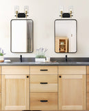 LÁMPARA DE PARED DECORATIVA 2XE12-40W, 110-240V, 50-60HZ, GRADO DE PROTECCION IP20, ACABADO NEGRO.