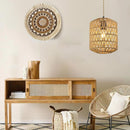 Lámpara Colgante Decorativa 1Xe27-60W Acabado Black Wood/Cuerda.