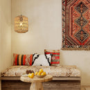 Lámpara Colgante Decorativa 1Xe27-60W Acabado Black Wood/Cuerda.