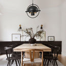 LÁMPARA DE TECHO COLGANTE DECORATIVA 1XE27-60W,110-240V, 50-60HZ, GRADO DE PROTECCION IP20, ACABADO NEGRO.