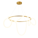 Lámpara Colgante Decorativa Con Luz Led 43W Acabado Golden/Metal Acrílico.