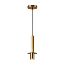 Lámpara Colgante Decorativa 1XGU10- Acabado Brass/ Piedra Traverina.