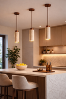 Lámpara Colgante Decortaiva 1XGU10 Acabado Piedra Traverina.