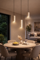 Lámpara Colgante Decorativa Con Luz Led 5W Acabado Brass/ Piedra Traverina Metal.