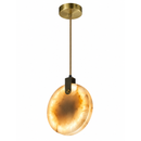 Lámpara Colgante Decorativa Con Luz Led 5W Acabado Brass/ Alabastro Metal.