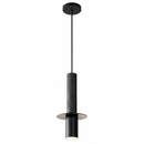 Lámpara  Colgante Decorativa 1XGU10 Acabado Black/ Piedra Traverina Metal.