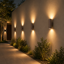 Lámpara De Pared Exterior Decorativa Iluminación Up&Down 2Xe27-75W- Par30, Acabado Bronce/Die Cast Aluminium.