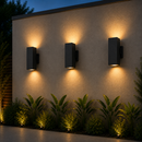 Lámpara De Pared Exterior Decorativa Iluminación Up&Down 2Xe27-75W- Par30 Acabado Black/ Die Cast Aluminium.