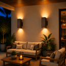 Lámpara De Pared Exterior Decorativa Iluminación Up&Down 2Xe27-75W- Par30 Acabado Bronce/ Die Cast Aluminium.