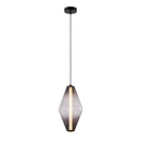 Lámpara Techo Colgante Decorativa LED 10W Acabado Brass + vidrio Ahumado.