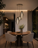 Lámpara Techo Colgante Decorativa LED 3x10W Acabado Vidrio Ahumado.