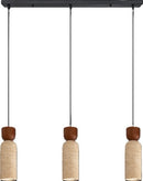 Lámpara Colgante Decorativa 3Xgu10-10W Acabado Negro + Travertino.