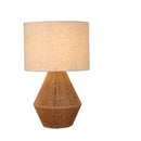 Lámpara De Mesa 1Xe27-40W (No Incluido) Acabado Beige/ Bambú.