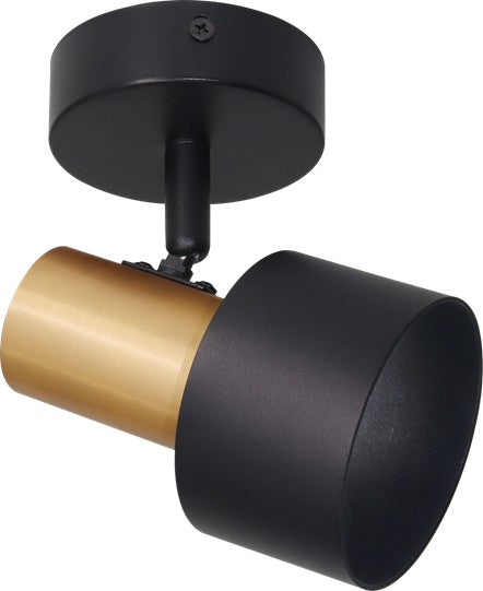 LÁMPARA DE PARED O TECHO DECORATIVA 1XGU10-40W ACABADO GOLDEN BLACK/ALUMINIO METAL.