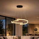 Lámpara Colgante K9 Con Luz Led 50W Acabado Black/ Cristal.