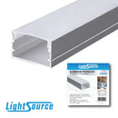 Perfil Kit 2x2m Con Difusor De Pc Para Cinta Led Acabaado Plateado.