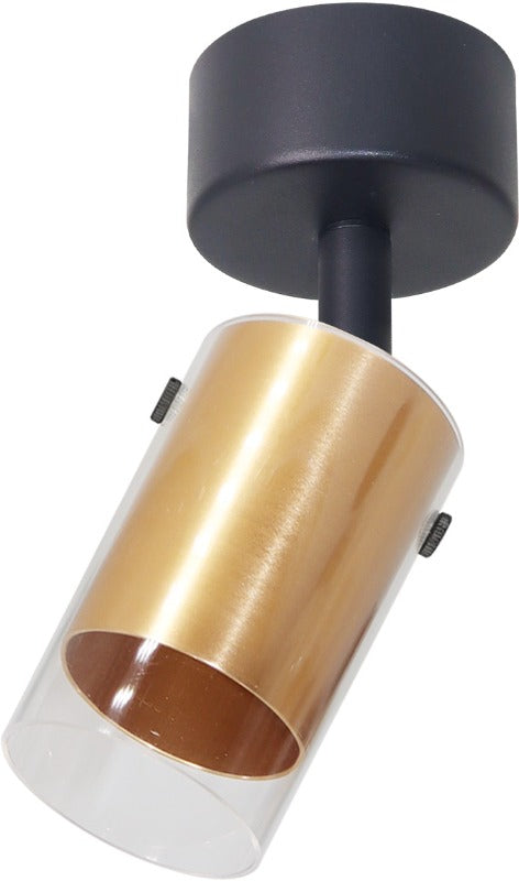 LÁMPARA DE TECHO O PARED 1XGU10-40W,(NO INCLUIDO) ACABADO GOLDEN BLACK/ALUMINIO ACRILICO.