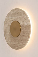 Lámpara De Pared Decorativa Con Luz Led 14W Acabado Brass Travertino.