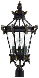 Minka-Lavery - 8936-95 - Four Light Post Mount - Stratford Hall - Heritage w/Gold Highlights