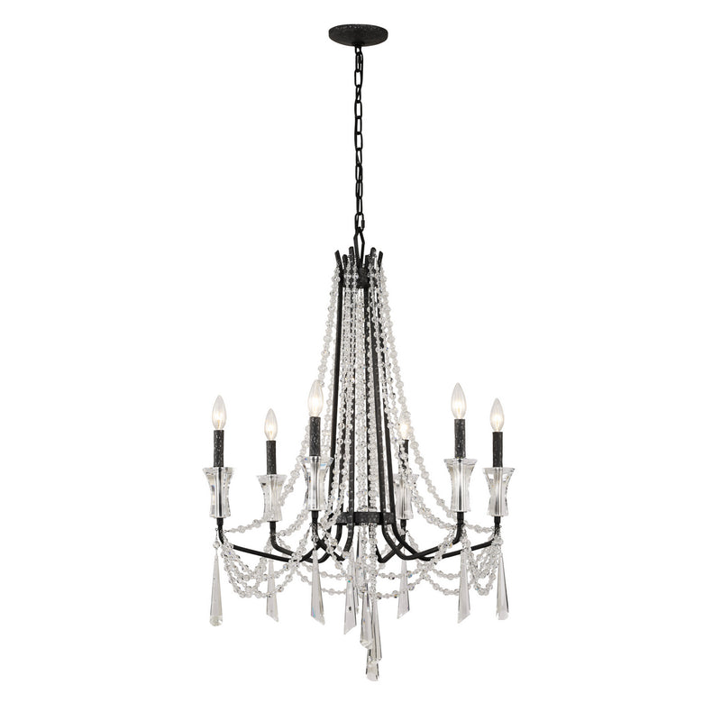 Six Light Chandelier<br /><span style="color:#4AB0CE;">Entrega: 4-10 dias en USA</span><br /><span style="color:#4AB0CE;font-size:60%;">PREGUNTE POR ENTREGA EN PANAMA</span><br />Collection: Barcelona<br />Finish: Onyx