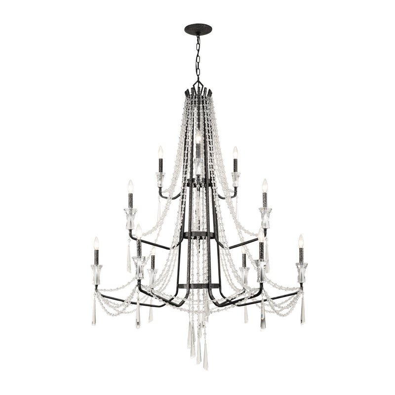 12 Light Chandelier<br /><span style="color:#4AB0CE;">Entrega: 4-10 dias en USA</span><br /><span style="color:#4AB0CE;font-size:60%;">PREGUNTE POR ENTREGA EN PANAMA</span><br />Collection: Barcelona<br />Finish: Onyx