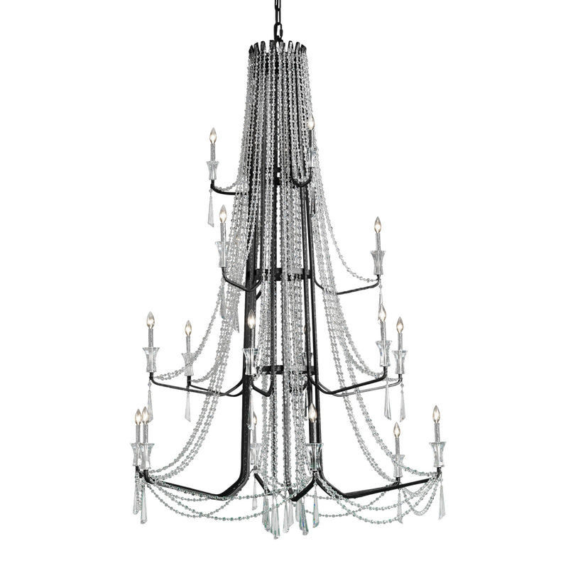 18 Light Chandelier<br /><span style="color:#4AB0CE;">Entrega: 4-10 dias en USA</span><br /><span style="color:#4AB0CE;font-size:60%;">PREGUNTE POR ENTREGA EN PANAMA</span><br />Collection: Barcelona<br />Finish: Onyx