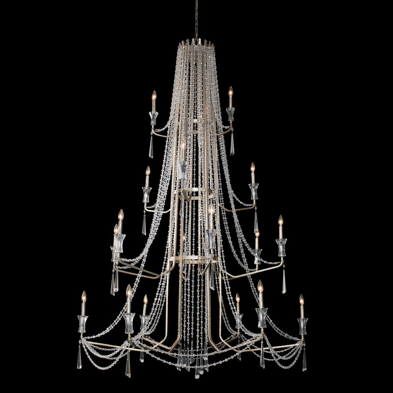 18 Light Chandelier<br /><span style="color:#4AB0CE;">Entrega: 4-10 dias en USA</span><br /><span style="color:#4AB0CE;font-size:60%;">PREGUNTE POR ENTREGA EN PANAMA</span><br />Collection: Barcelona<br />Finish: Transcend Silver