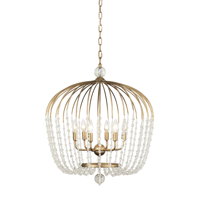 Six Light Pendant<br /><span style="color:#4AB0CE;">Entrega: 12-13 semanas en USA</span><br /><span style="color:#4AB0CE;font-size:60%;">PREGUNTE POR ENTREGA EN PANAMA</span><br />Collection: Voliere<br />Finish: Havana Gold