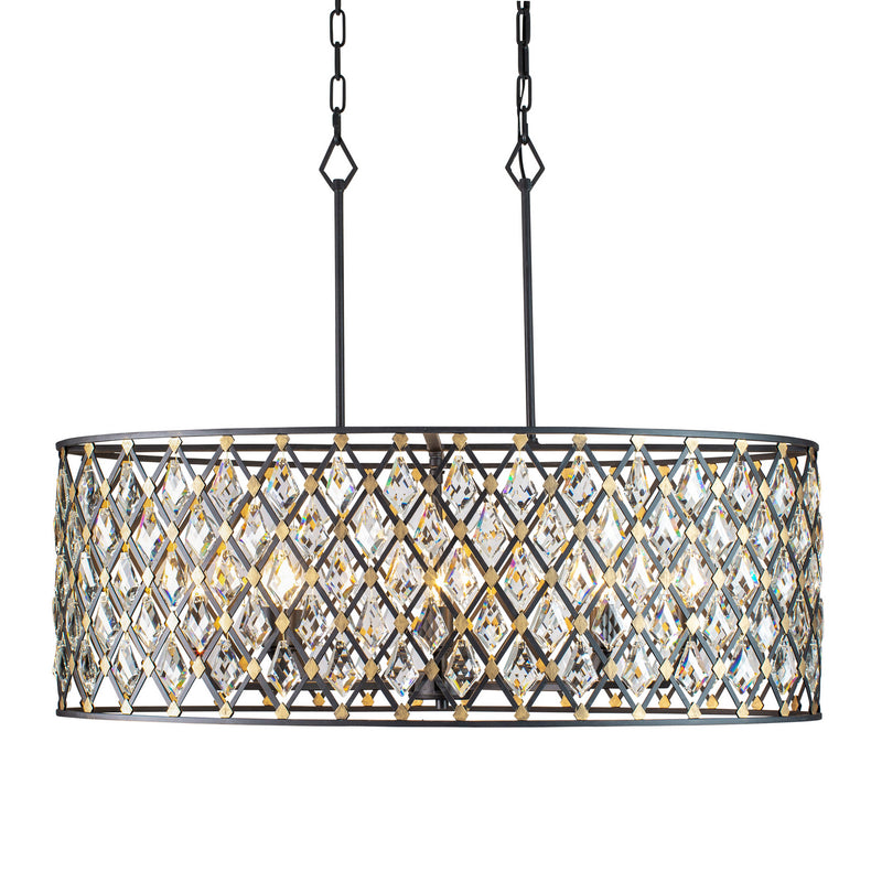 Eight Light Pendant<br /><span style="color:#4AB0CE;">Entrega: 4-10 dias en USA</span><br /><span style="color:#4AB0CE;font-size:60%;">PREGUNTE POR ENTREGA EN PANAMA</span><br />Collection: Windsor<br />Finish: Carbon/Havana Gold