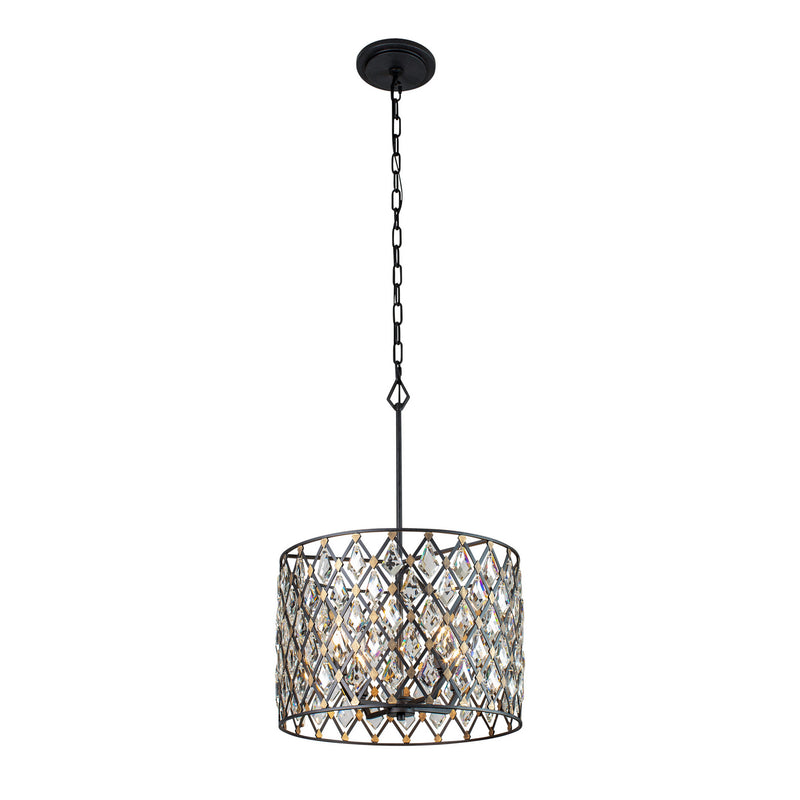 Four Light Pendant<br /><span style="color:#4AB0CE;">Entrega: 4-10 dias en USA</span><br /><span style="color:#4AB0CE;font-size:60%;">PREGUNTE POR ENTREGA EN PANAMA</span><br />Collection: Windsor<br />Finish: Carbon/Havana Gold